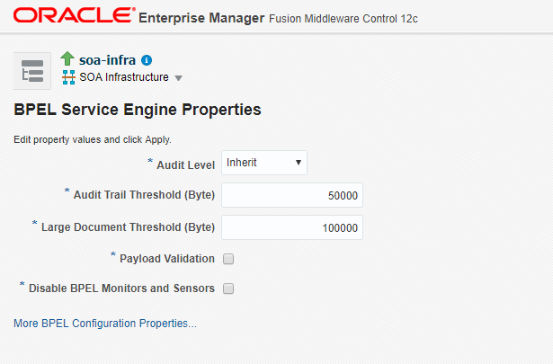 BPEL Service Engine Properties