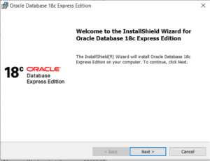 Oracle XE18c Database Installation Wizard